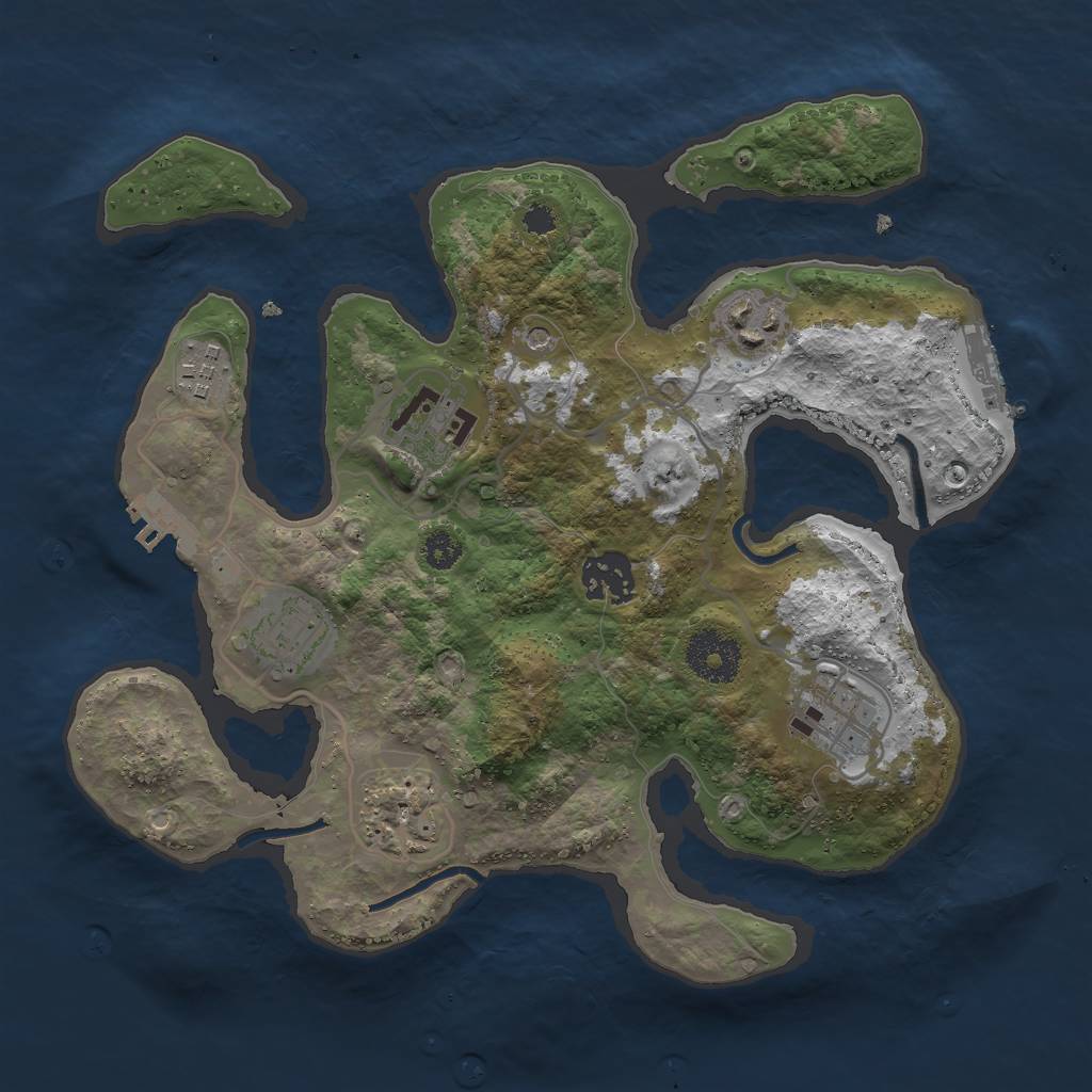 Rust Map: Procedural Map, Size: 3000, Seed: 1522104565, 12 Monuments