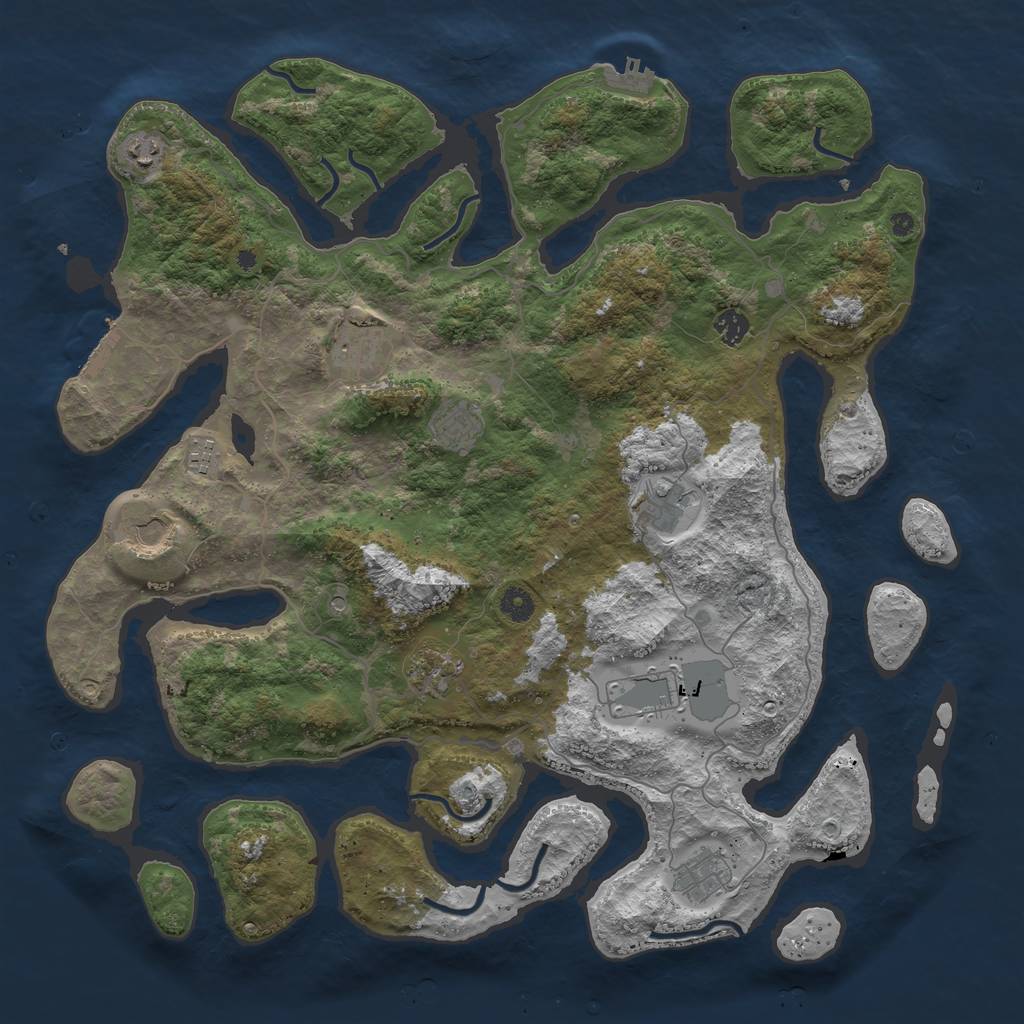 Rust Map: Procedural Map, Size: 4500, Seed: 65017704, 15 Monuments