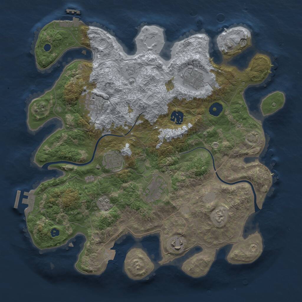 Rust Map: Procedural Map, Size: 3400, Seed: 922024, 12 Monuments