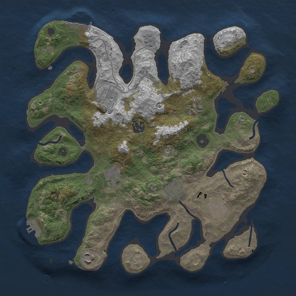 Rust Map: Procedural Map, Size: 3400, Seed: 922024, 13 Monuments