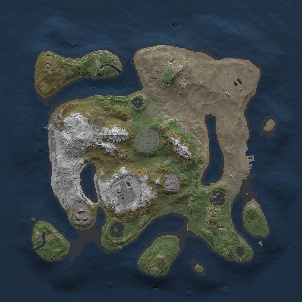 Rust Map: Procedural Map, Size: 3000, Seed: 1372709977, 11 Monuments