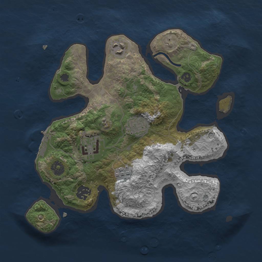 Rust Map: Procedural Map, Size: 2801, Seed: 1990352413, 8 Monuments