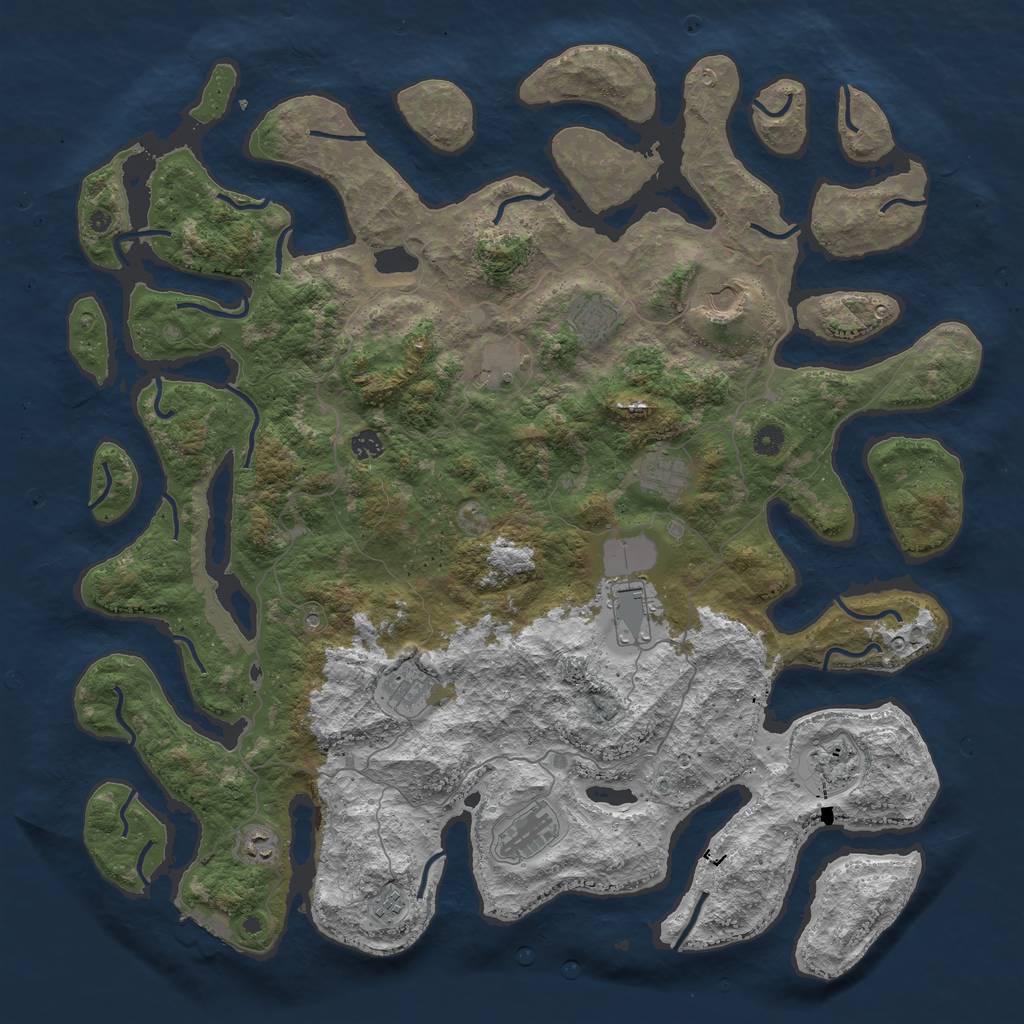 Rust Map: Procedural Map, Size: 5000, Seed: 7523972, 15 Monuments