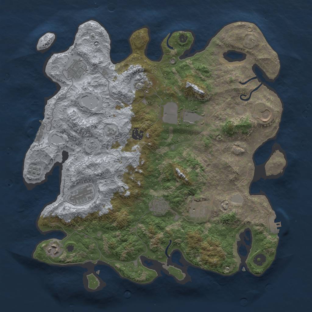Rust Map: Procedural Map, Size: 3850, Seed: 168955254, 19 Monuments