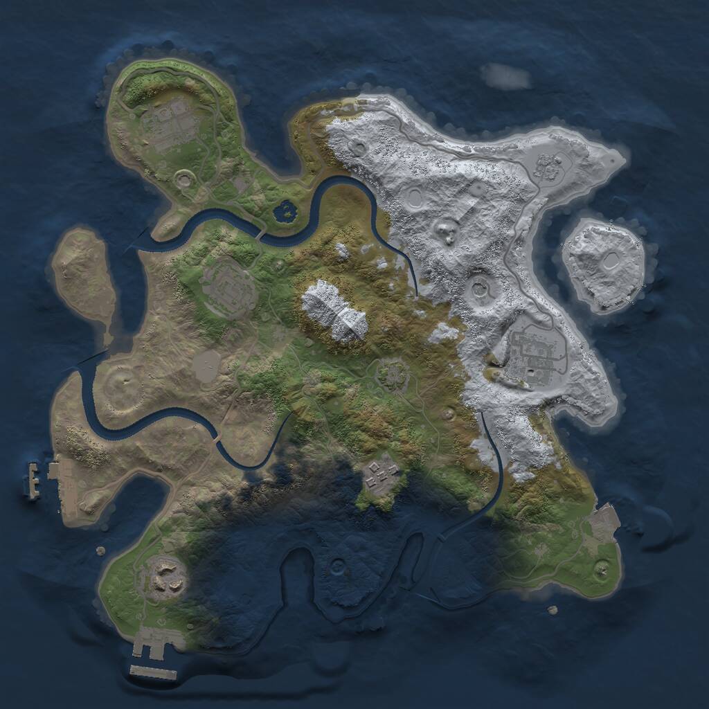 Rust Map: Procedural Map, Size: 3069, Seed: 1347303201, 11 Monuments
