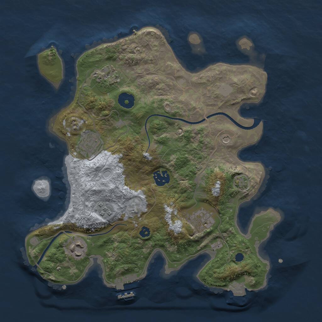 Rust Map: Procedural Map, Size: 3000, Seed: 1459822029, 10 Monuments
