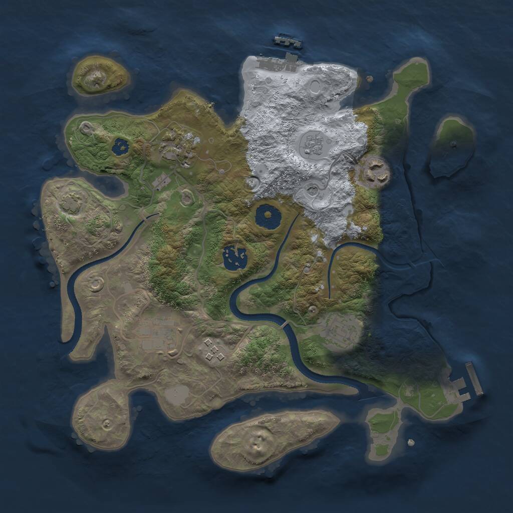Rust Map: Procedural Map, Size: 3000, Seed: 5462193, 12 Monuments