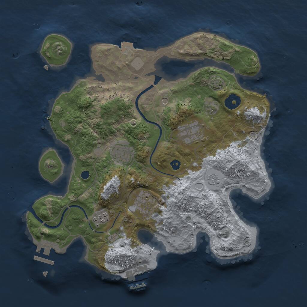 Rust Map: Procedural Map, Size: 3000, Seed: 1650446828, 10 Monuments
