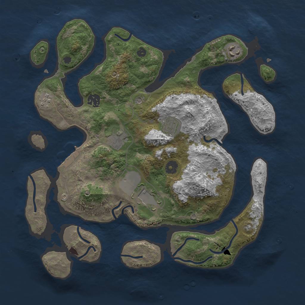 Rust Map: Procedural Map, Size: 3500, Seed: 1770499280, 10 Monuments
