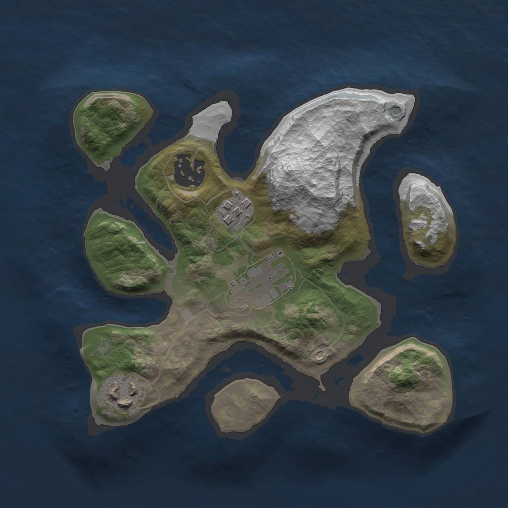 Rust Map: Barren, Size: 2300, Seed: 13825, 6 Monuments