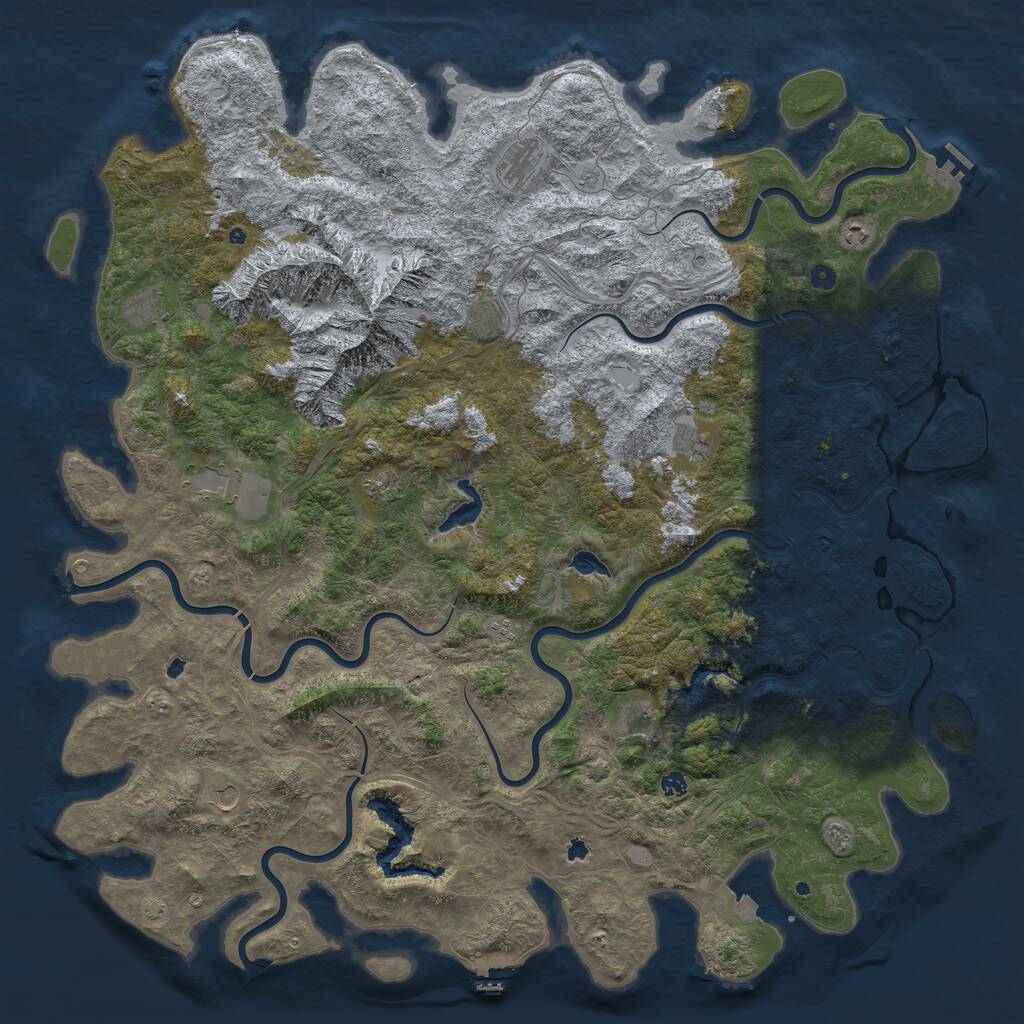 Rust Map: Procedural Map, Size: 6000, Seed: 1600917121, 17 Monuments