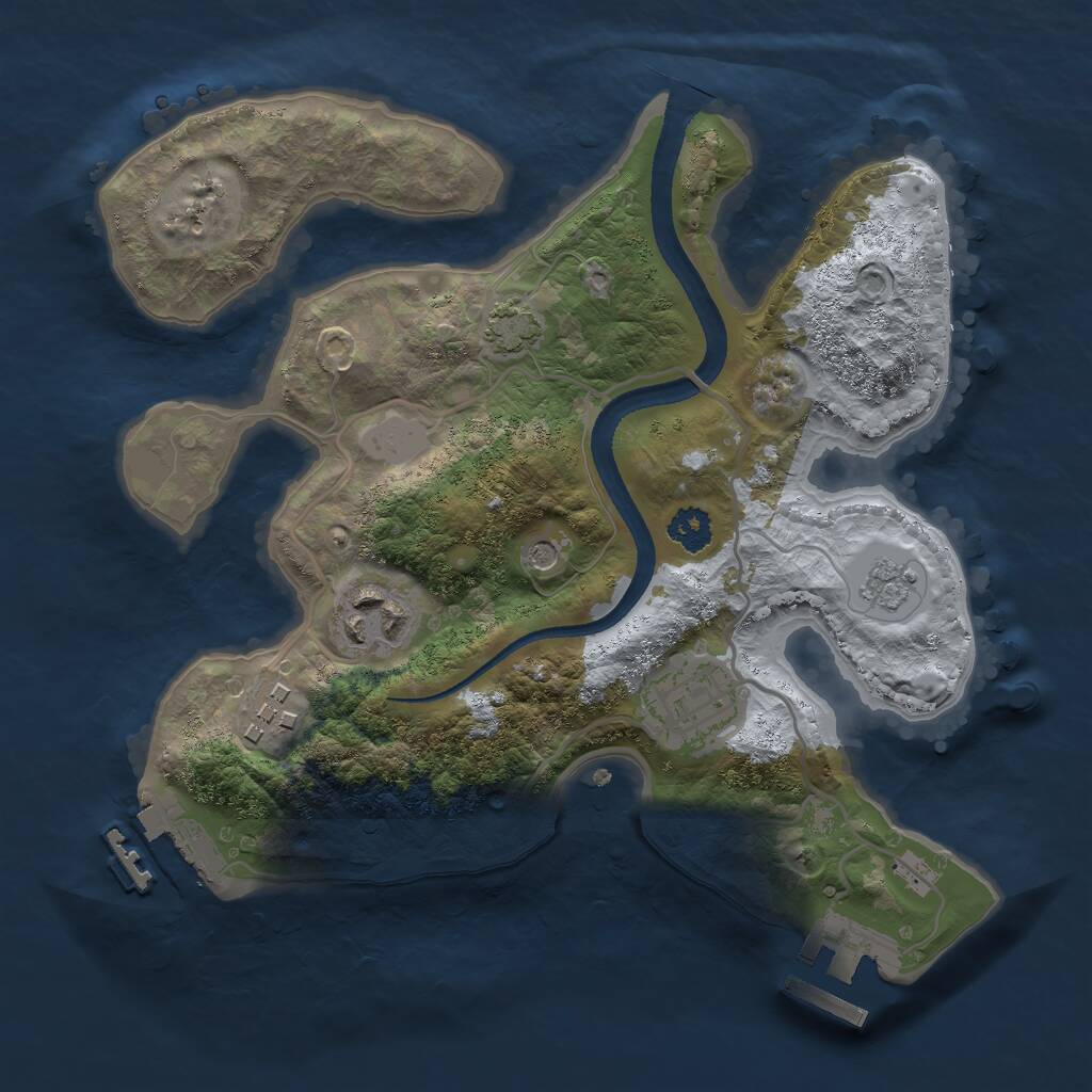 Rust Map: Procedural Map, Size: 2500, Seed: 180402, 9 Monuments