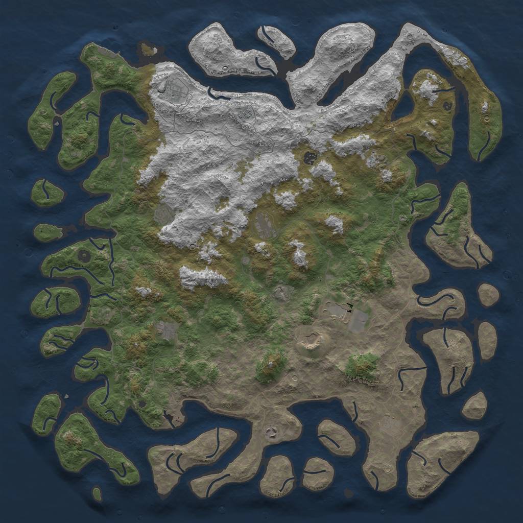 Rust Map: Procedural Map, Size: 6000, Seed: 700245387, 15 Monuments