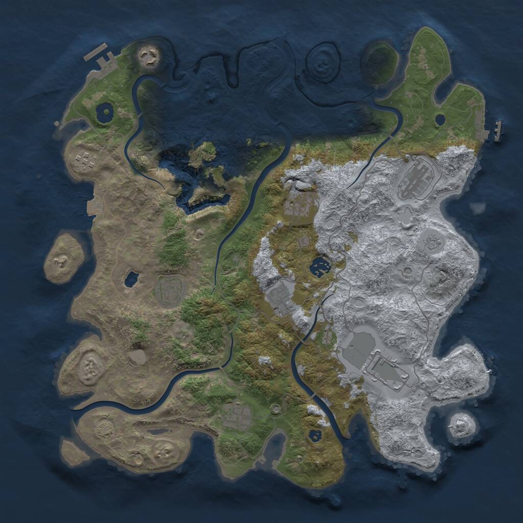 Rust Map: Procedural Map, Size: 4000, Seed: 3145123, 15 Monuments