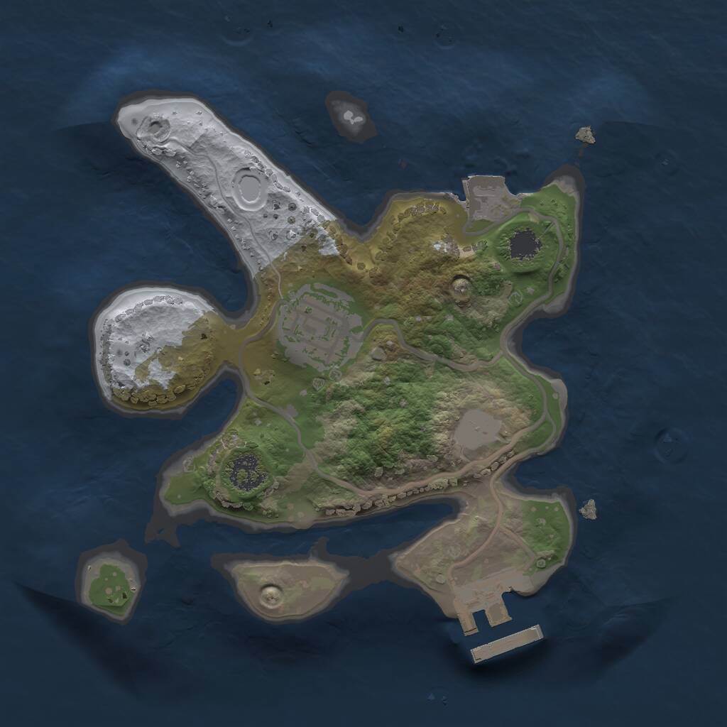 Rust Map: Procedural Map, Size: 2000, Seed: 860962661, 3 Monuments