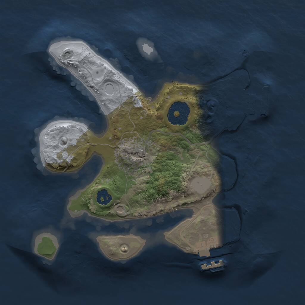 Rust Map: Procedural Map, Size: 2000, Seed: 860962661, 3 Monuments