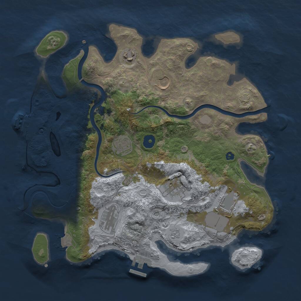 Rust Map: Procedural Map, Size: 3500, Seed: 13573, 12 Monuments