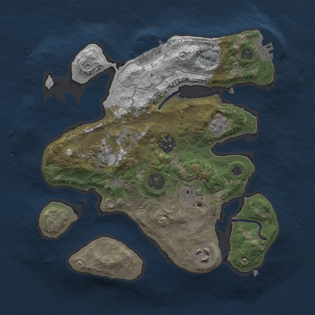 Rust Map: Procedural Map, Size: 2700, Seed: 1182169450, 9 Monuments