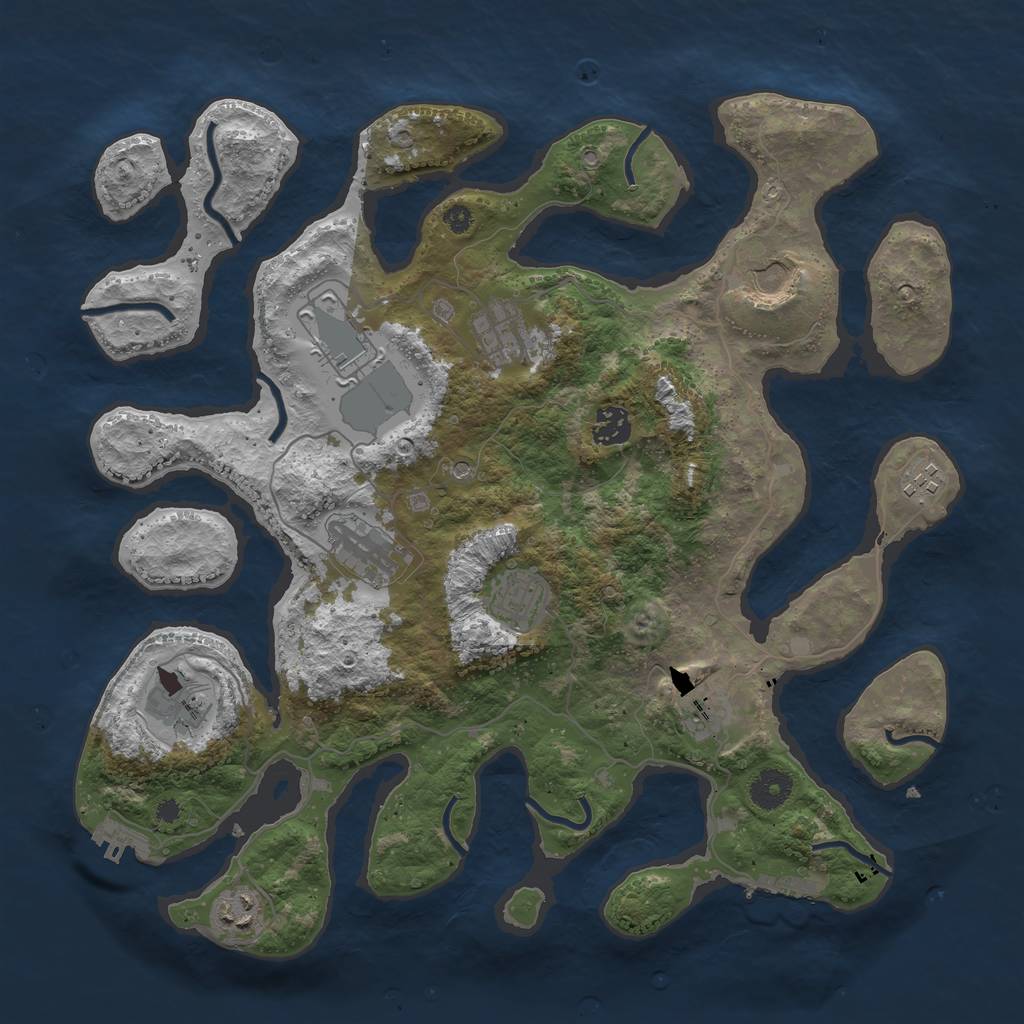 Rust Map: Procedural Map, Size: 3800, Seed: 7146, 15 Monuments