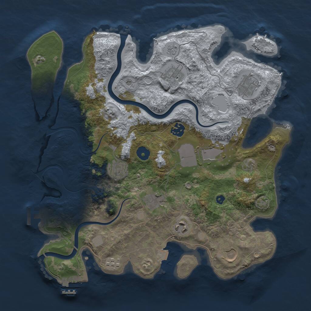 Rust Map: Procedural Map, Size: 3500, Seed: 807022216, 15 Monuments