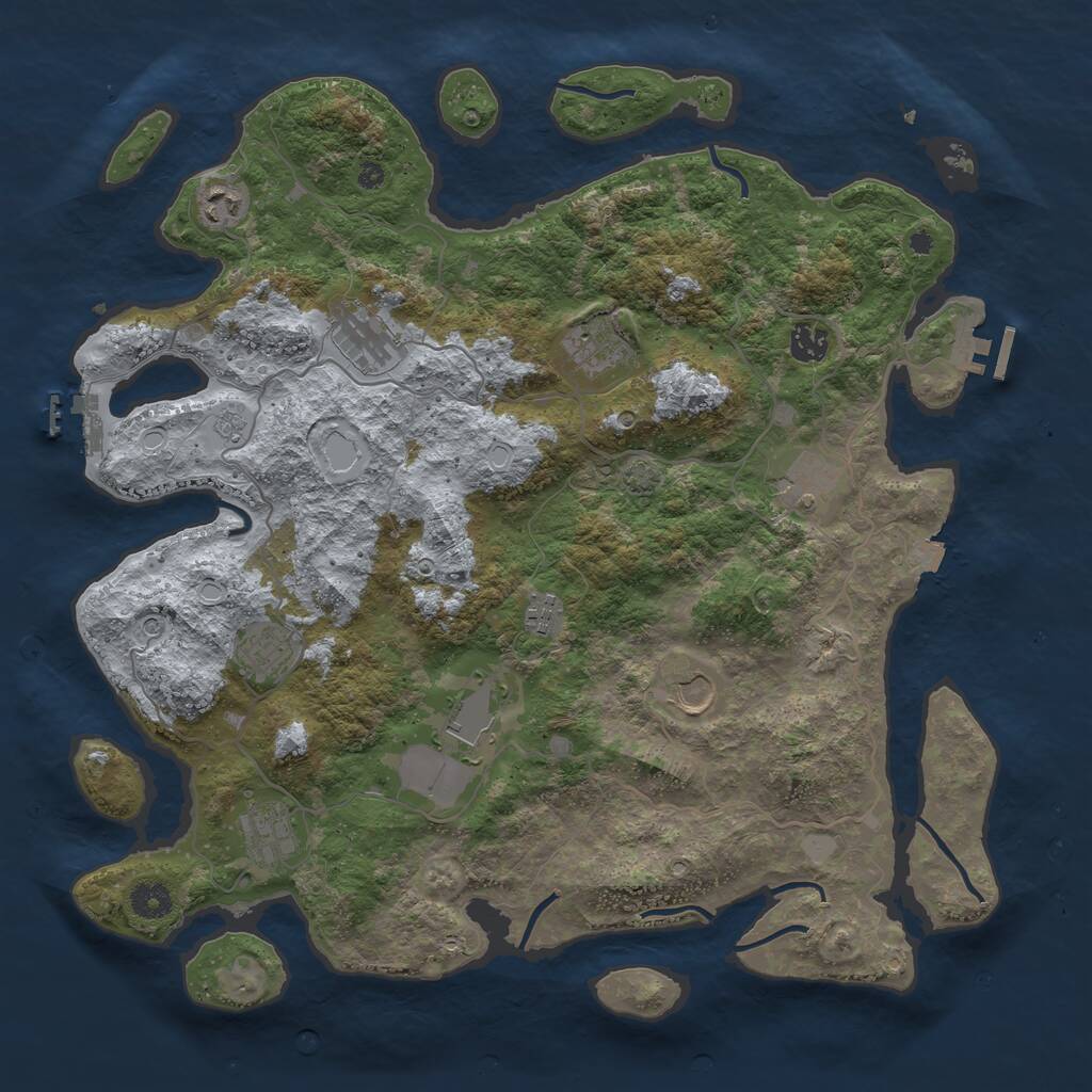 Rust Map: Procedural Map, Size: 4108, Seed: 1324, 16 Monuments