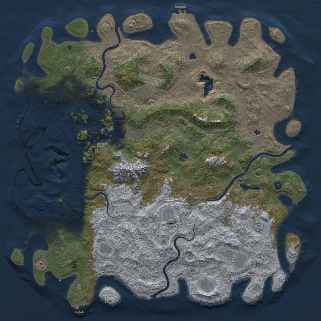 Rust Map: Procedural Map, Size: 6000, Seed: 188204768, 17 Monuments