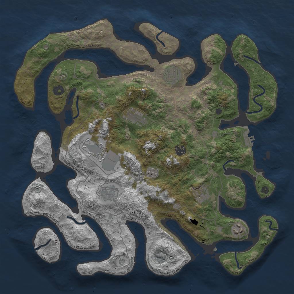 Rust Map: Procedural Map, Size: 4000, Seed: 14072021, 12 Monuments