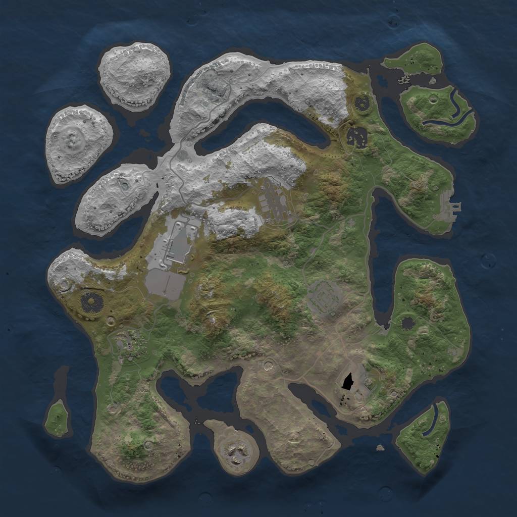 Rust Map: Procedural Map, Size: 3500, Seed: 8786751, 11 Monuments