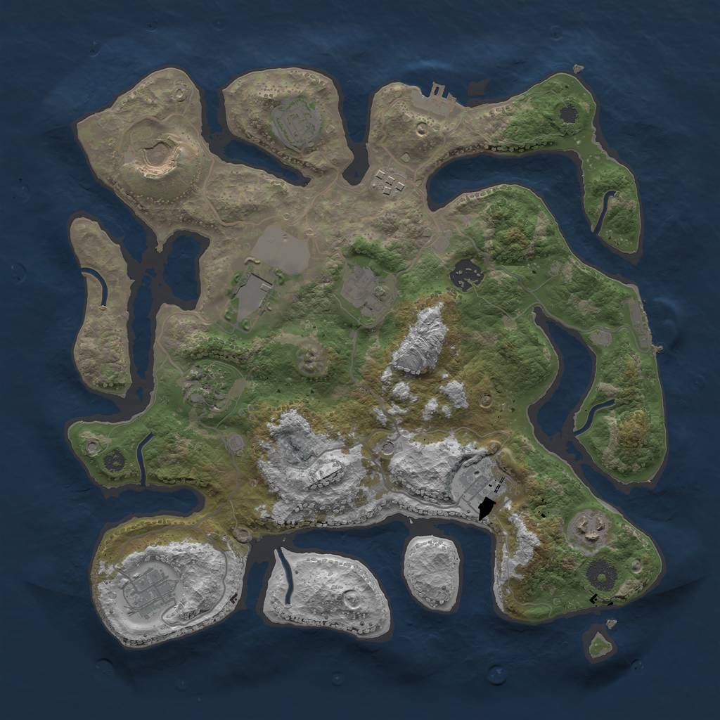 Rust Map: Procedural Map, Size: 3500, Seed: 3677406, 15 Monuments