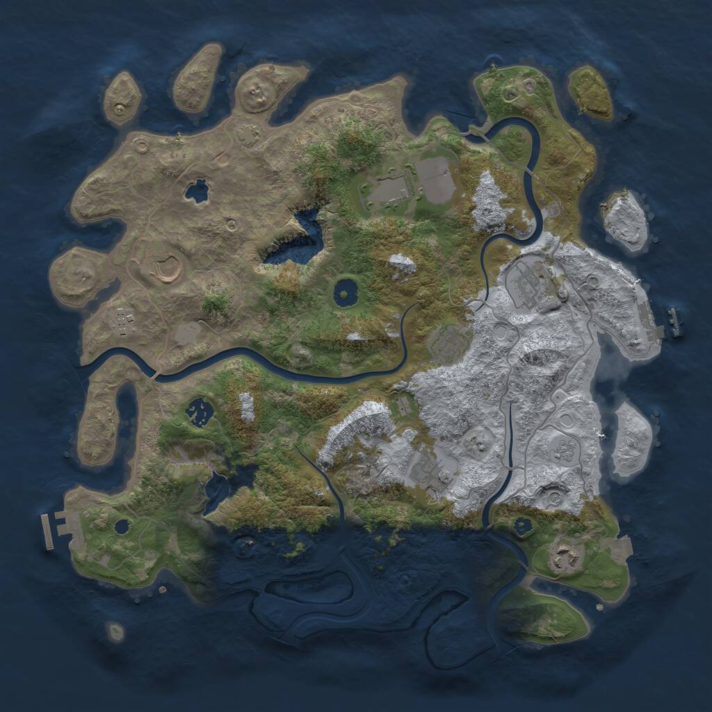 Rust Map: Procedural Map, Size: 4000, Seed: 67404, 14 Monuments