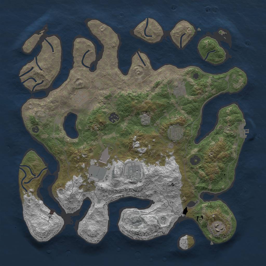 Rust Map: Procedural Map, Size: 4000, Seed: 6223014, 12 Monuments