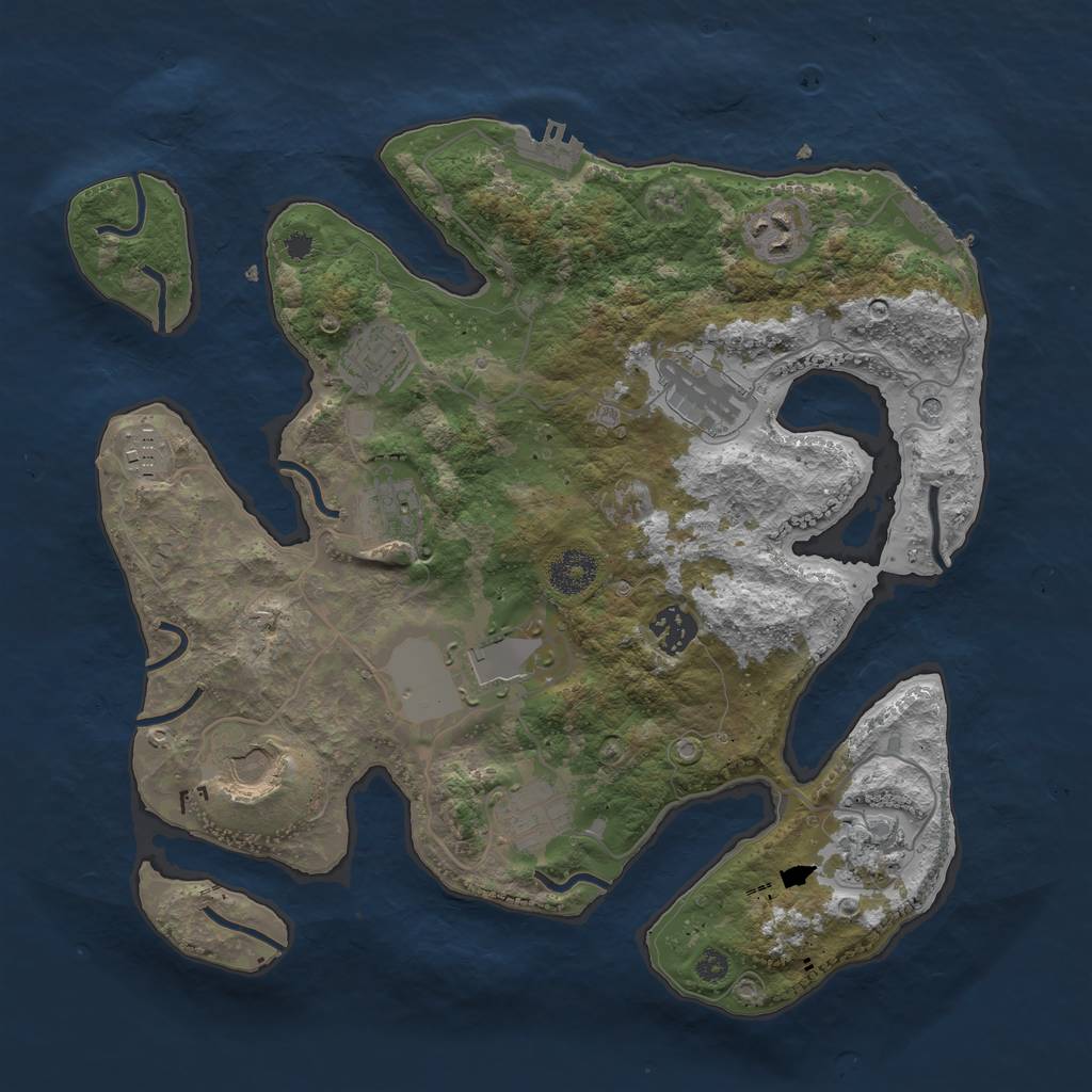 Rust Map: Procedural Map, Size: 3500, Seed: 1563687499, 15 Monuments