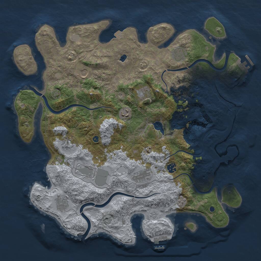 Rust Map: Procedural Map, Size: 4200, Seed: 6738, 16 Monuments