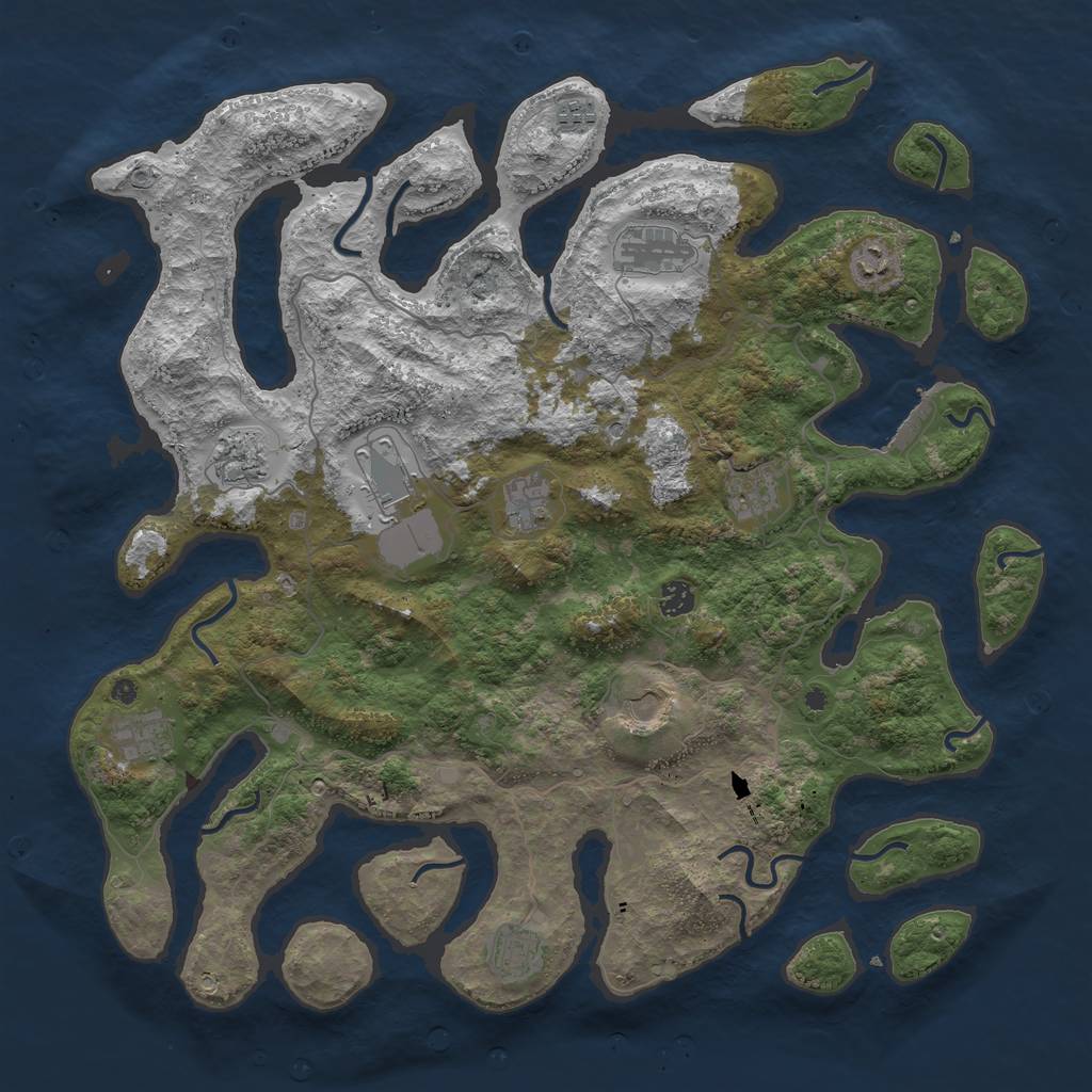 Rust Map: Procedural Map, Size: 4500, Seed: 656565, 15 Monuments