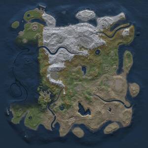 Thumbnail Rust Map: Procedural Map, Size: 4200, Seed: 523697, 15 Monuments