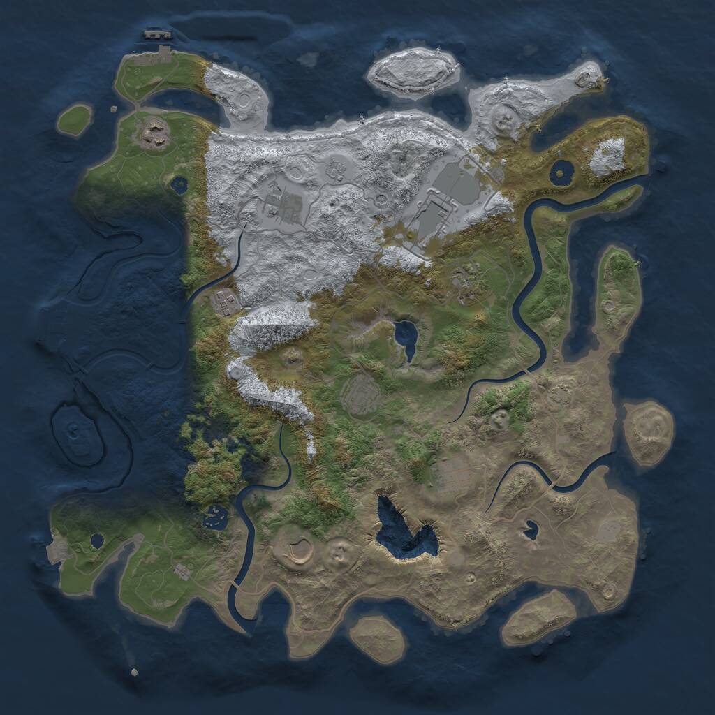 Rust Map: Procedural Map, Size: 4200, Seed: 523697, 15 Monuments