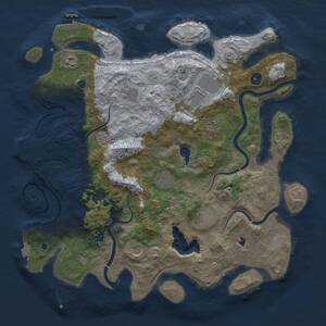 Thumbnail Rust Map: Procedural Map, Size: 4200, Seed: 523697, 15 Monuments