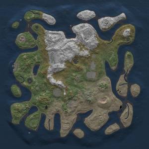 Thumbnail Rust Map: Procedural Map, Size: 4200, Seed: 523697, 13 Monuments