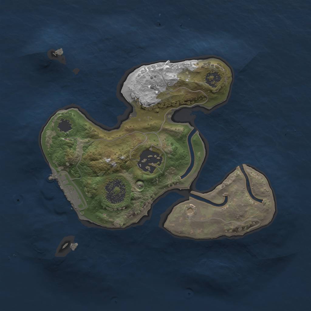 Rust Map: Procedural Map, Size: 2000, Seed: 32874834, 4 Monuments