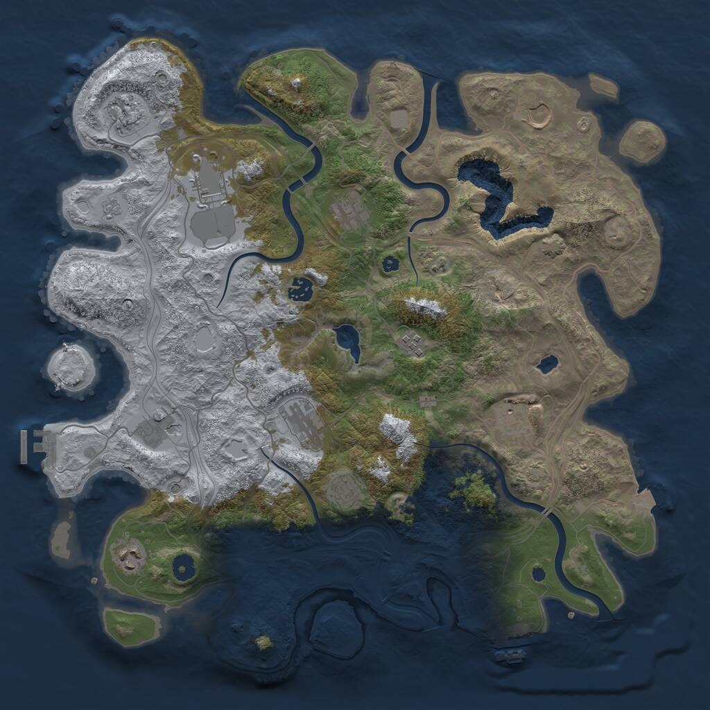 Rust Map: Procedural Map, Size: 4250, Seed: 466011365, 17 Monuments