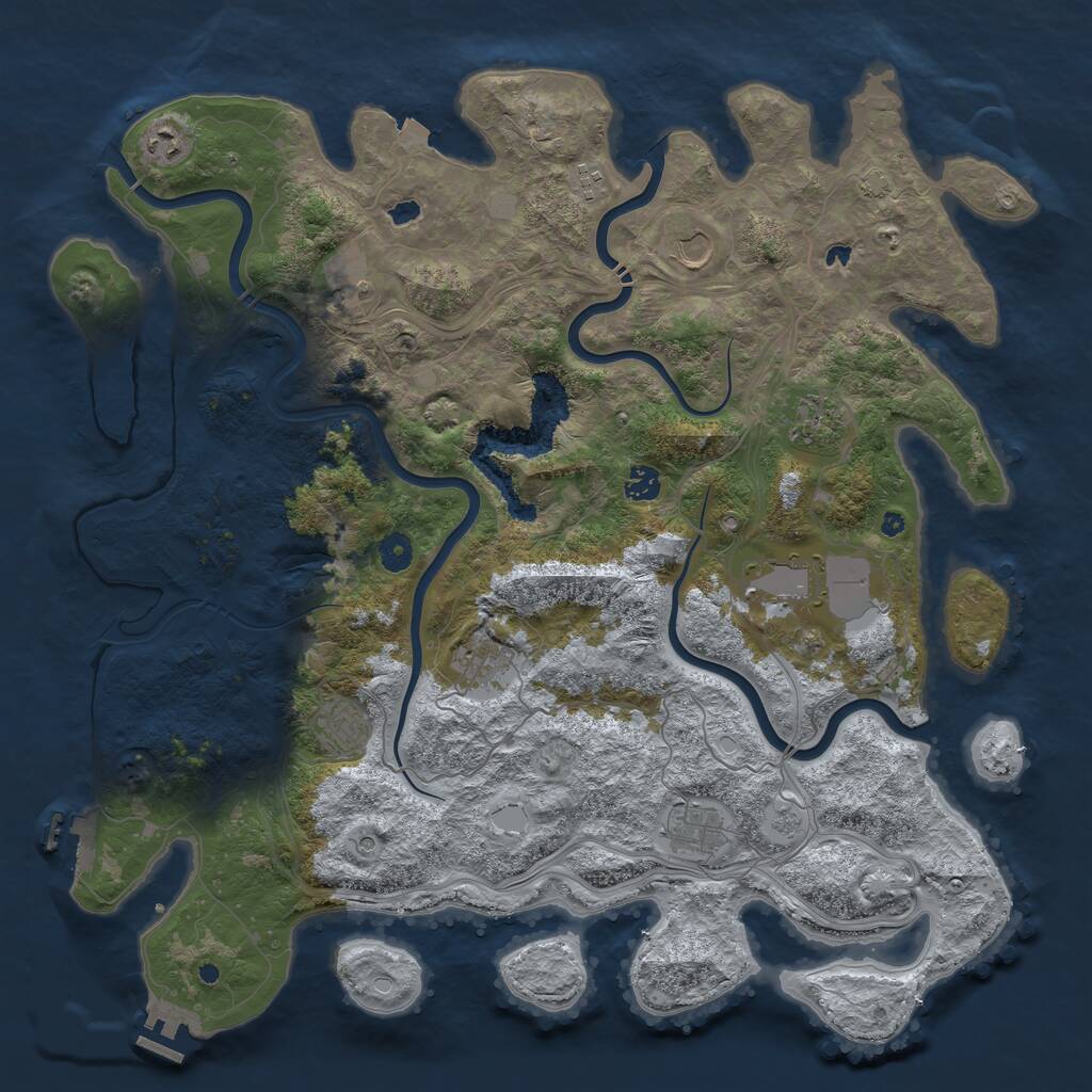 Rust Map: Procedural Map, Size: 4500, Seed: 60756622, 16 Monuments