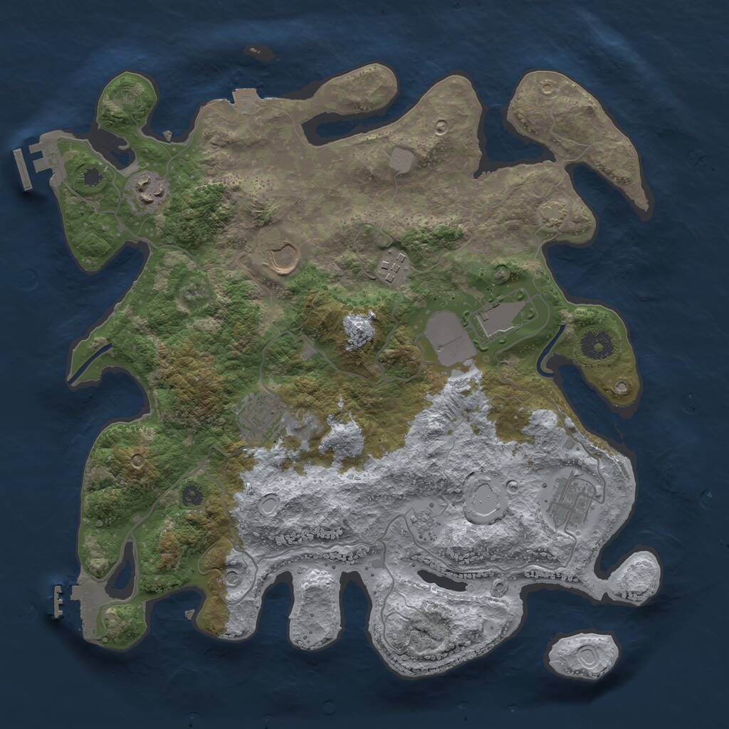Rust Map: Procedural Map, Size: 3500, Seed: 20210714, 12 Monuments