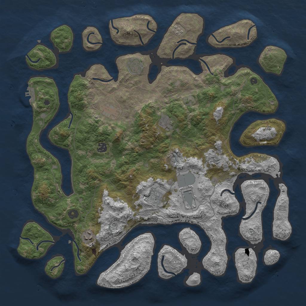 Rust Map: Procedural Map, Size: 4500, Seed: 98874, 13 Monuments