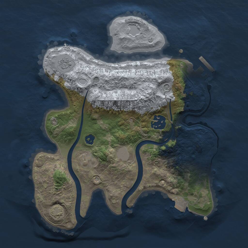 Rust Map: Procedural Map, Size: 2500, Seed: 1018372183, 6 Monuments