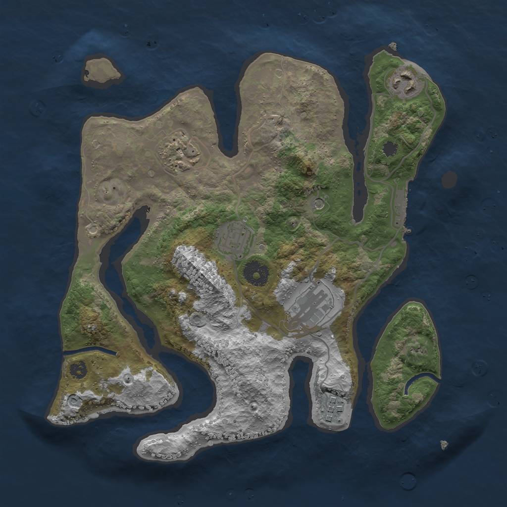 Rust Map: Procedural Map, Size: 3000, Seed: 178235545, 9 Monuments
