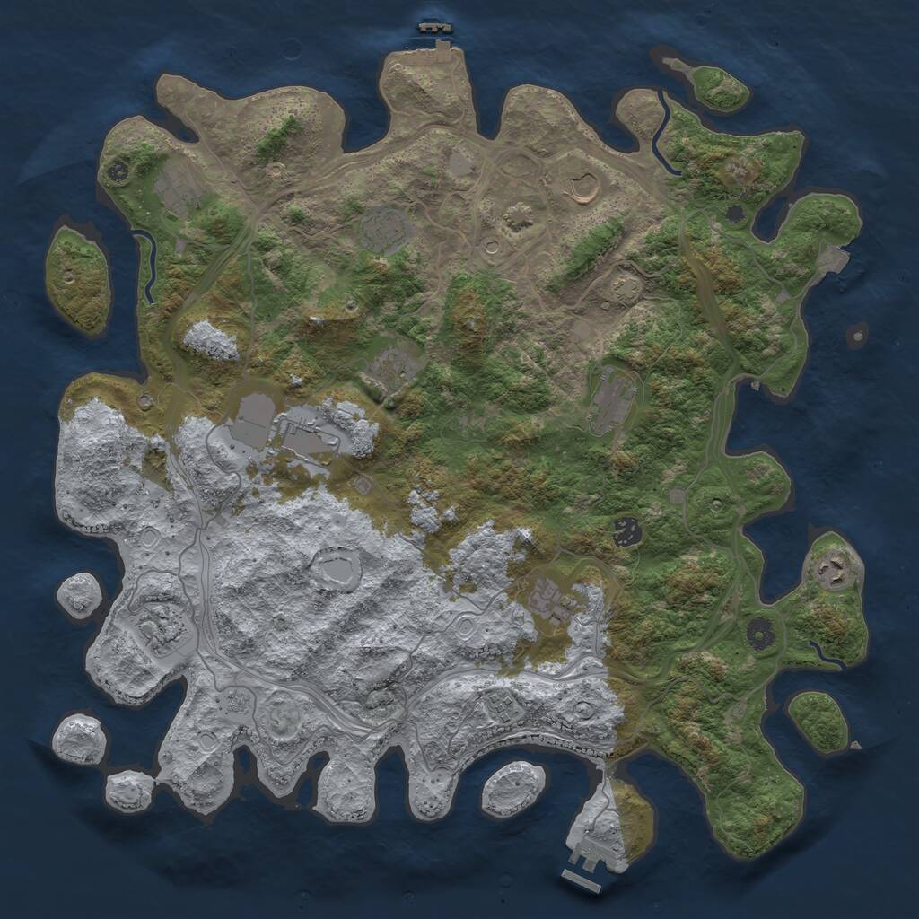 Rust Map: Procedural Map, Size: 4500, Seed: 1446432802, 17 Monuments