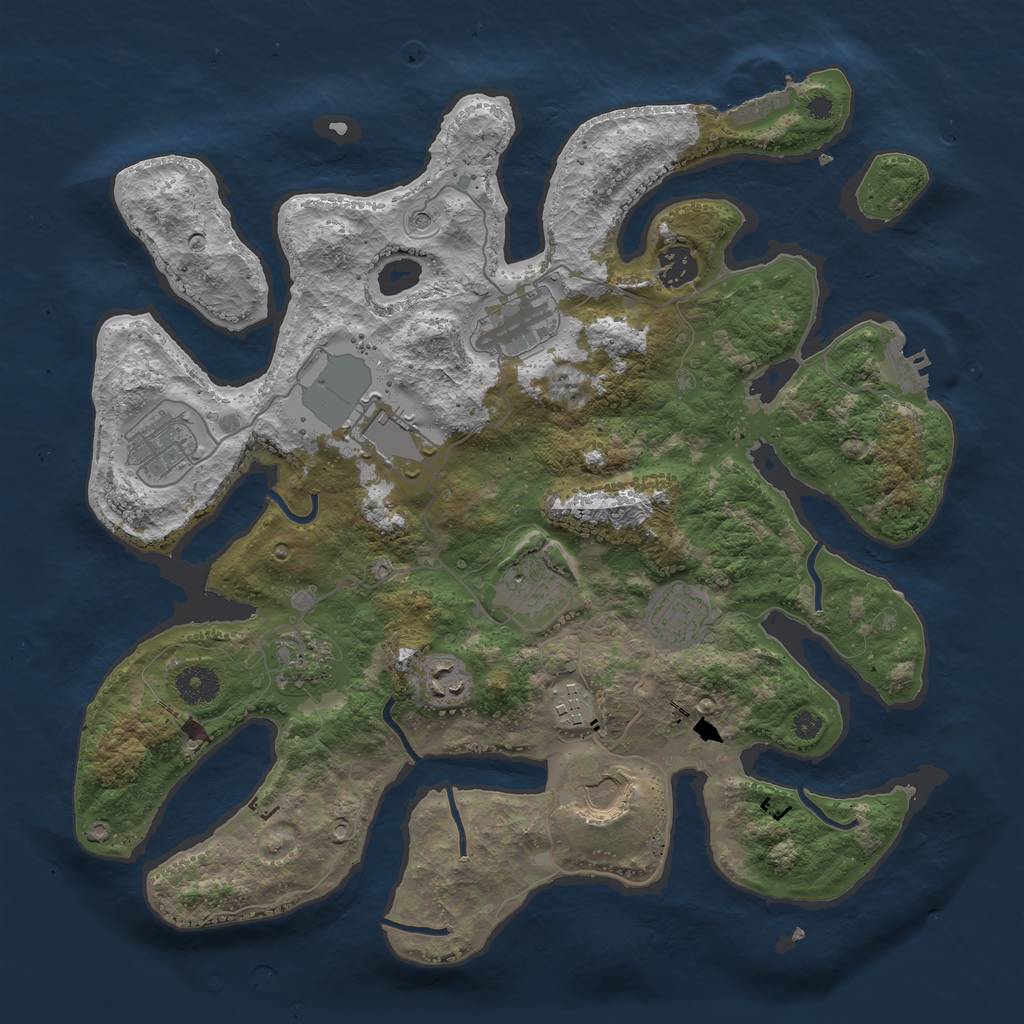 Rust Map: Procedural Map, Size: 3750, Seed: 1453584292, 15 Monuments