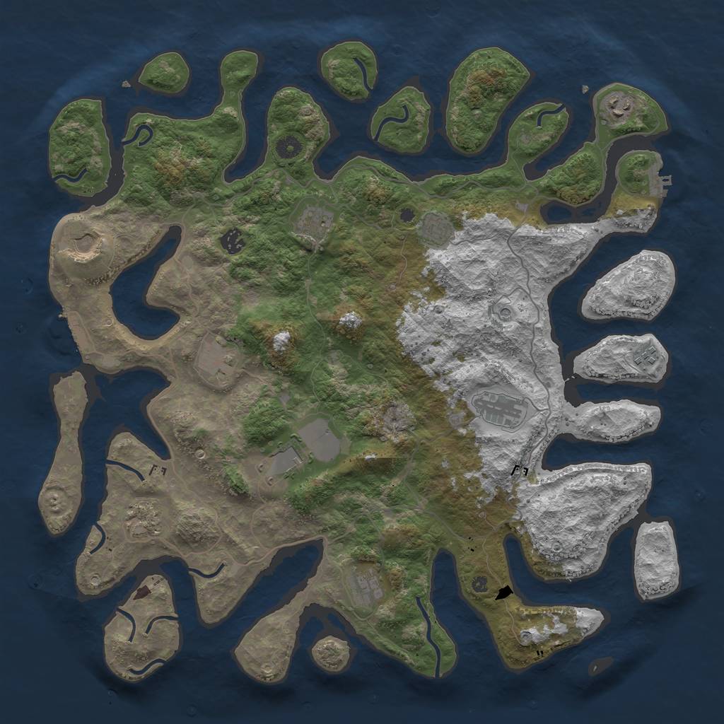 Rust Map: Procedural Map, Size: 4500, Seed: 2140541204, 16 Monuments