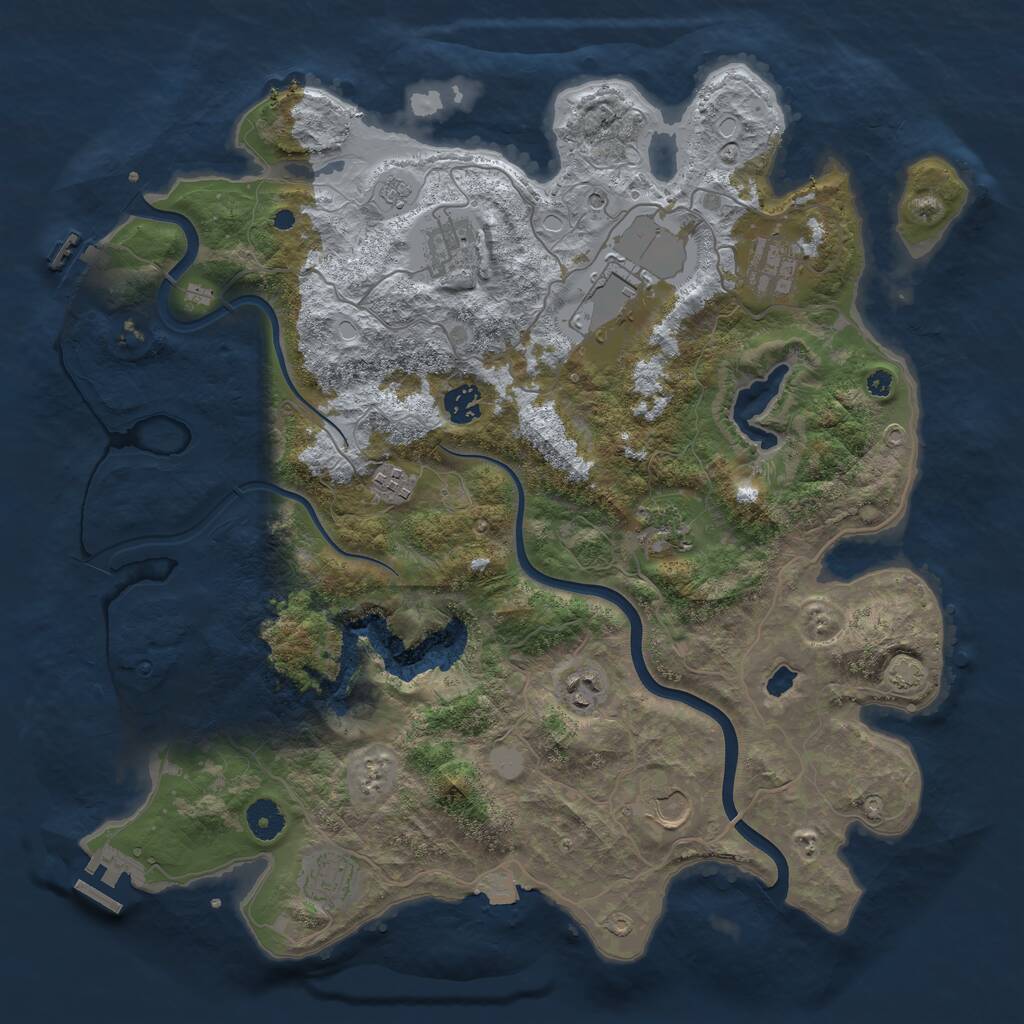 Rust Map: Procedural Map, Size: 4000, Seed: 143156662, 15 Monuments