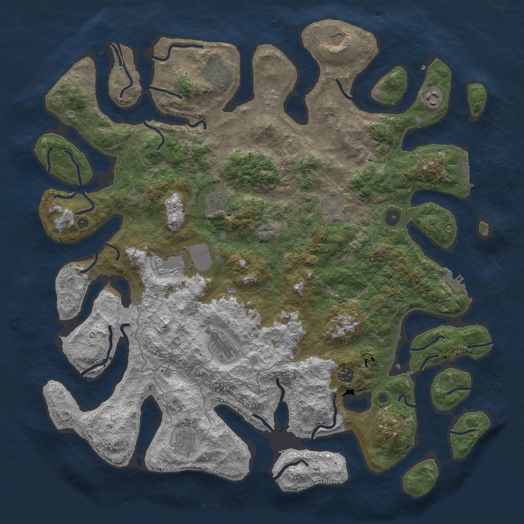 Rust Map: Procedural Map, Size: 5000, Seed: 77522, 15 Monuments